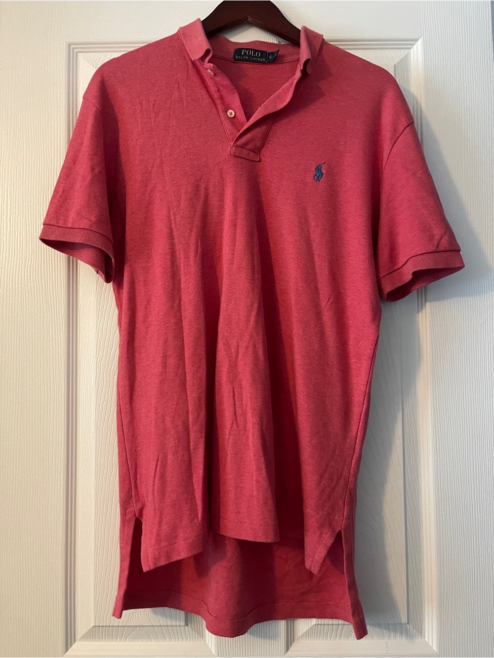 Polo by Ralph Lauren Men's Pink Polo Shirt with Navy Pony